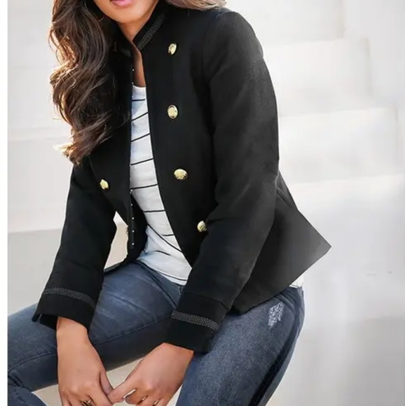 Carolina Belle Jackets & Blazers - B2G1 NWT Carolina Belle Black/Gold Military Jacket